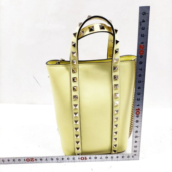 Valentino Garavani Yellow Leather Hand Bag mon750-101325 - Picture 2 of 16